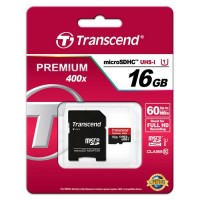 Карта памяти MicroSD 16GB Class 10 U1 Transcend TS16GUSDU1