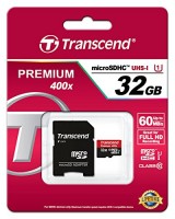 Карта памяти MicroSD 32GB Class 10 U1 Transcend TS32GUSDU1