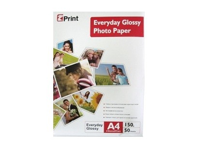 EZ PRINT E7150-А4-50 ЕЖЕДНЕВНАЯ СУПЕР ГЛЯНЦЕВАЯ ФОТО БУМАГА А4.150гр,50л/пач (22)