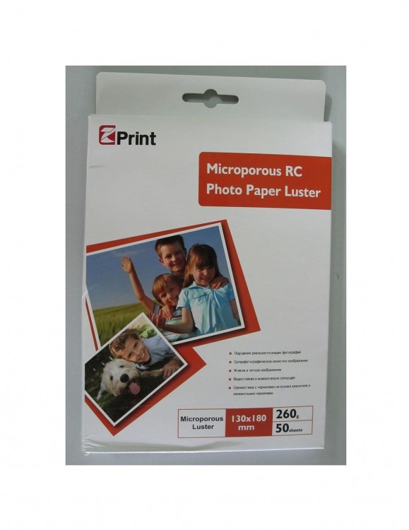 RL260L-13*18-50 EZ PRINT Микропористая глянцевая с блеском фото бумага на резиновой основе